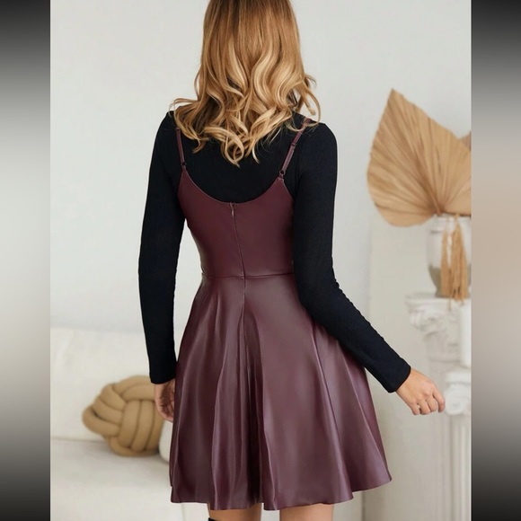 Boho burgundy cami dress fall - Picture 3 of 5